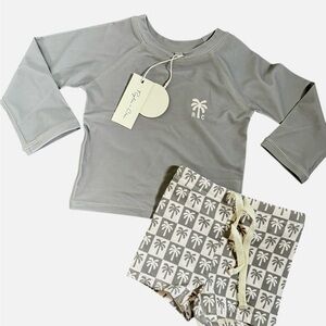 NWTS RYLEE + CRU Rash Guard Boy
Set Palm 6-12 months,UPF 50
